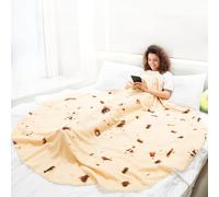 LapEasy Burritos Tortilla Blanket, Double Sided 60 inches Tortilla Throw Blanket, 285 GSM Novelty Soft Flannel Taco Blanket for Adults and Kids