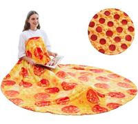 LapEasy Pizza Blanket, Realistic Funny Food Blankets, Novelty Nap Lightweight Blanket, Comfortable Soft and Cozy Burrito Tortilla Throws Flannel Blanket for Kids and Adult-71 inches.