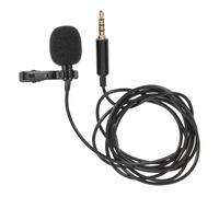 Lapel Microphone Omnidirectional Recording Mic High Sensitivity 3.5mm | Clip Lavalier Design, Long Cable Reach, Black Aps Sponge Build, for Zoom Calls, Video and Laptops