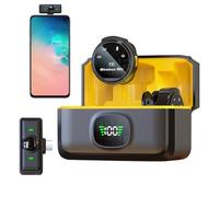 Lapel Microphone Wireless,Round Magnetic Wireless Lapel Microphones | Phone Microphone System, 8H Battery Life, Noise Cancellation, Clip-On Microphone for Camera