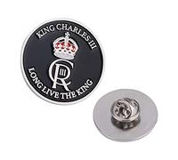 Lapel Pin Badge Metal Brooch King's Birthday Parade 2025 for Suit Dress Coat Blazer British King Memorial Commemorative London Souvenir Gifts For Men Women Kids Adult, 35mm, Black & Silver, 50pcs