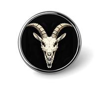 Lapel Pin Brooches Fashion Brooch Pin Cute Button Badges A Gothic Goat Skull Round Button Pins Enamel Pins Metal Pinback for Hat Shirt Clothing Bags Decoration