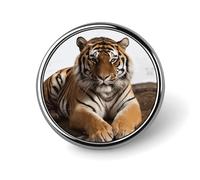 Lapel Pin Brooches Fashion Brooch Pin Cute Button Badges Big Tiger Round Button Pins Enamel Pins Metal Pinback for Hat Shirt Clothing Bags Decoration
