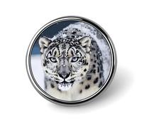 Lapel Pin Brooches Fashion Brooch Pin Cute Button Badges Blue Eyed Snow Leopard Round Button for Hat Shirt Clothing Bags Decoration