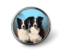 Lapel Pin Brooches Fashion Brooch Pin Cute Button Badges Border Collie Round Button Pins Enamel Pins Metal Pinback for Hat Shirt Clothing Bags Decoration