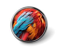 Lapel Pin Brooches Fashion Brooch Pin Cute Button Badges Colorful Feathers Round Button Pins Enamel Pins Metal Pinback for Hat Shirt Clothing Bags Decoration