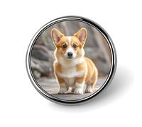 Lapel Pin Brooches Fashion Brooch Pin Cute Button Badges Corgi Dogs Round Button Pins Enamel Pins Metal Pinback for Hat Shirt Clothing Bags Decoration