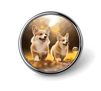 Lapel Pin Brooches Fashion Brooch Pin Cute Button Badges Cute Corgi Dog Round Button Pins Enamel Pins Metal Pinback for Hat Shirt Clothing Bags Decoration