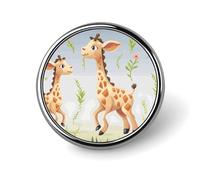 Lapel Pin Brooches Fashion Brooch Pin Cute Button Badges Cute Giraffe Round Button Pins Enamel Pins Metal Pinback for Hat Shirt Clothing Bags Decoration
