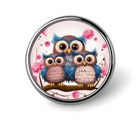 Lapel Pin Brooches Fashion Brooch Pin Cute Button Badges Cute Owls Round Button Pins Enamel Pins Metal Pinback for Hat Shirt Clothing Bags Decoration