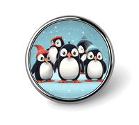 Lapel Pin Brooches Fashion Brooch Pin Cute Button Badges Cute Penguins Round Button Pins Enamel Pins Metal Pinback for Hat Shirt Clothing Bags Decoration