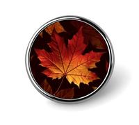 Lapel Pin Brooches Fashion Brooch Pin Cute Button Badges Fall Autumn Leaves Round Button Pins Enamel Pins Metal Pinback for Hat Shirt Clothing Bags Decoration
