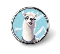 Lapel Pin Brooches Fashion Brooch Pin Cute Button Badges Llama Round Button Pins Enamel Pins Metal Pinback for Hat Shirt Clothing Bags Decoration