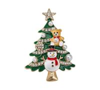 Lapel Pin Christmas Brooch with Tree Shape and Bright Green Finish, Seasonal Accessory for Hats Bags Sweaters Coats and Holiday Layering Christmas Tree Brooch Pin Holiday Badge Festive Jewelry Sweater