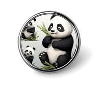 Lapel Pin for Men Brooches And Pins for Women - Cat Butterfly Round Metal Badge for Shirts, Jackets, Hats | Durable Fashion Accessory & Gift for Men, Women, Events, lovely panda, Circular
