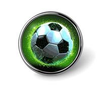 Lapel Pin for Men Brooches And Pins for Women - Cute GuineaPig Round Metal Badge for Shirts, Jackets, Hats | Durable Fashion Accessory & Gift for Men, Women, Events, cool soccer ball, Circular