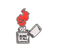 Lapel Pin Halloween Burn It All Punk Brooches Couple Classic Badges Pins Bag Jackets Goth Jewelry For Backpacks For For Cheap Bulk Alloy And Buttons