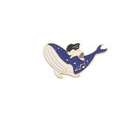 Lapel Pin Halloween Whale and Girl Shaped Punk Brooches Couple Classic Badges Pins Bag Jackets Goth Jewelry Alloy Gothic Brooches for Women Unfaded Gothic Sea Animals Brooch Cartoon