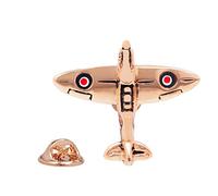 Lapel Pin - RAF Spitfire Airplane Lapel Pin Badge For Jacket Rose Gold Colour