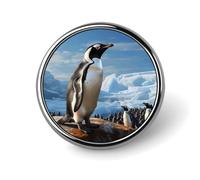 Lapel Pin Round Metal Lapel Badge Pin Funny Button Pin Brooch Pin | Novelty Unique Enamel Pin Personalized Pinback Penguin Print Button Badge for Backpack Hat Jacket Coat