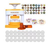 Lapel Pins Machine - Includes 48 Motif Templates and Accessories | Children's Pin Maker Motifs Round Cutter | for Teens Girls School Home Travel Children's Room Birthday Teaching Celebration