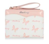 Lapensa Butterfly Wallet for Women - RFID Blocking Soft PU Leather Bifold Coin Zipper Pocket Purse - Wristlet Wallets with Zipper Pocket for women girls, pink, Wallet for Women