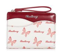 Lapensa Butterfly Wallet for Women - RFID Blocking Soft PU Leather Bifold Coin Zipper Pocket Purse - Wristlet Wallets with Zipper Pocket for women girls, Red, Wallet for Women