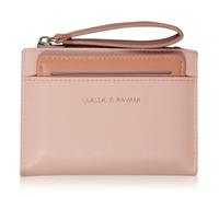 Lapensa Small Wallet for Women,Bifold RFID Blocking Card Holder Wrist let Wallets with Zipper Pocket for women girls, Pink, Simple