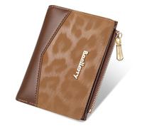Lapensa Small wallet for Women RFID Blocking Bifold Zipper Pocket Credit Card Holder with ID Window-mini wallet for women and girls, Brown, Vintage