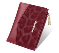 Lapensa Small wallet for Women RFID Blocking Bifold Zipper Pocket Credit Card Holder with ID Window-mini wallet for women and girls, Red, Vintage