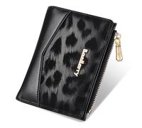 Lapensa Small wallet for Women RFID Blocking Bifold Zipper Pocket Credit Card Holder with ID Window-mini wallet for women and girls, Black, Vintage