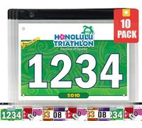 Lapetale Fashion 10 Packs Black Bib Boards Sleeves Protector for Runners,Race Bib Vinyl Holder 10 Pack,Race Bib Display Vinyl Protector Sheets, Marathon Running Bib Sheet Protector