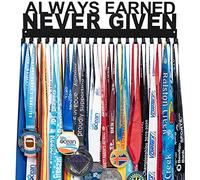 Lapetale Fashion Medal Holder Hanger Display Rack Award Ribbon Organizer for Race,Running,Soccer,Gymnastic,Wrestling,Sports with 20PCS Hanging Hooks Upgraded 15.8 inches Long Easy Use Common Slogans