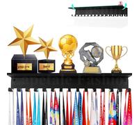 Lapetale Fashion Non-Slip Trophy Shelf,Trophy and Medal Display Shelf, Medal Hanger Display For Wall with 16inchL,Shelves For Trophies medal display Upgraded Medal Holder display