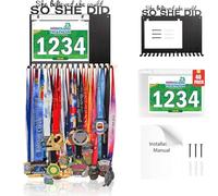 Lapetale Fashion She Believed She Could SO SHE DID Race Bib and Medal Display,Marathon Medal Display and Runner Medal Hanger Display,Bib Running Medal Display Gifts for Runners Athlete Luxurious