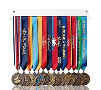 Lapetale Fashion White Medal Hanger Holder Display Rack,Race bib Medal Display with 20 Simple Hooks, Race Medal Display Holder,Hanger for Medals