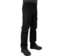 LAPG Men's Urban Ops Tactical Pants, Gusseted Crotch Cargo Pants, Ripstop Work Pants, Water & Stain Resistant Pants for Men, Black, 44W x 30L