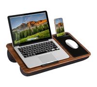 LAPGEAR Home Office Lap Desk - Espresso Woodgrain, Fits 15.6" Laptops
