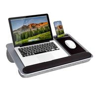 LAPGEAR Home Office Pro Lap Desk with Wrist Rest, Mouse Pad, and Phone Holder - Silver Carbon - Fits up to 15.6 Inch Laptops - Style No. 91615
