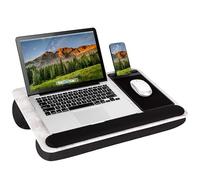 LAPGEAR Home Office Pro Lap Desk with Wrist Rest, Mouse Pad, and Phone Holder - White Marble - Fits up to 15.6 Inch Laptops - Style No. 91591