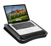 LapGear Memory Foam Lap Desk with Wrist Rest and Media Slot - Medium - Black Carbon - Fits up to 15.6 Inch Laptops and Most Tablet Devices - Style No. 91338