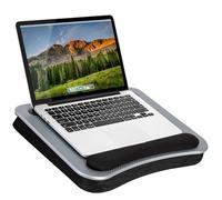 LapGear Memory Foam Lap Desk with Wrist Rest and Media Slot - Medium - Silver Carbon - Fits up to 15.6 Inch Laptops and Most Tablet Devices - Style No. 91335