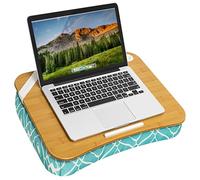 LAPGEAR XL Designer Lap Desk with Phone Holder and Device Ledge - Aqua Trellis - Fits up to 17.3 Inch Laptops - Style No. 45512