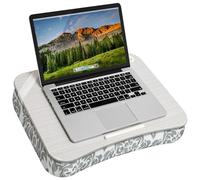 LAPGEAR XL Designer Lap Desk with Phone Holder and Device Ledge - Gray Damask - Fits up to 17.3 Inch Laptops - Style No. 45524