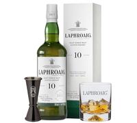 Laphroaig 10 Year Old Scotch Whisky & Glass | Islay Single Malt Whisky | Peated | Smoky, Salty and Sweet | Double Gold Medal SF World Spirits Competition 2022 | 40% ABV | 70 cl
