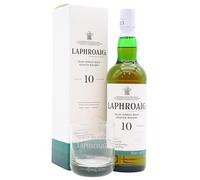 Laphroaig - Islay Single Malt Scotch - 10 year old Whisky 70cl 40% ABV (Includes Branded Glass)