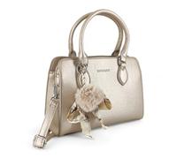 Laphrodite Women's Handbag Small Elegant Faux Leather Shoulder Bag with Pompom Shoulder Bag Black Handbag Crossbody Bag with Adjustable Strap and Pendant, Dore L787 (Gold/Rose Shimmer), 28 x 20,5 x 11