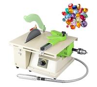 Lapidary Rock Grinder Polisher, 1380W Gemstone Faceting Machine with Protective Cover, Adjustable Speed for Stone Grinding and DIY Art Projects