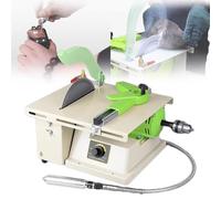 Lapidary Rock Grinder Polisher, 1380W Professional Machine with Adjustable RPM 500-7000, 0.3-4mm Shaft Handle & 30x26cm Worktable for Grinding Jade, Amber, Beeswax