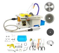 Lapidary Rock Grinder Polisher, 750W Mini Table Saw with Flexible Shaft, Variable Speed 800-10000RPM Jewelry Polishing Machine for DIY Artisans and Gemstone Processing